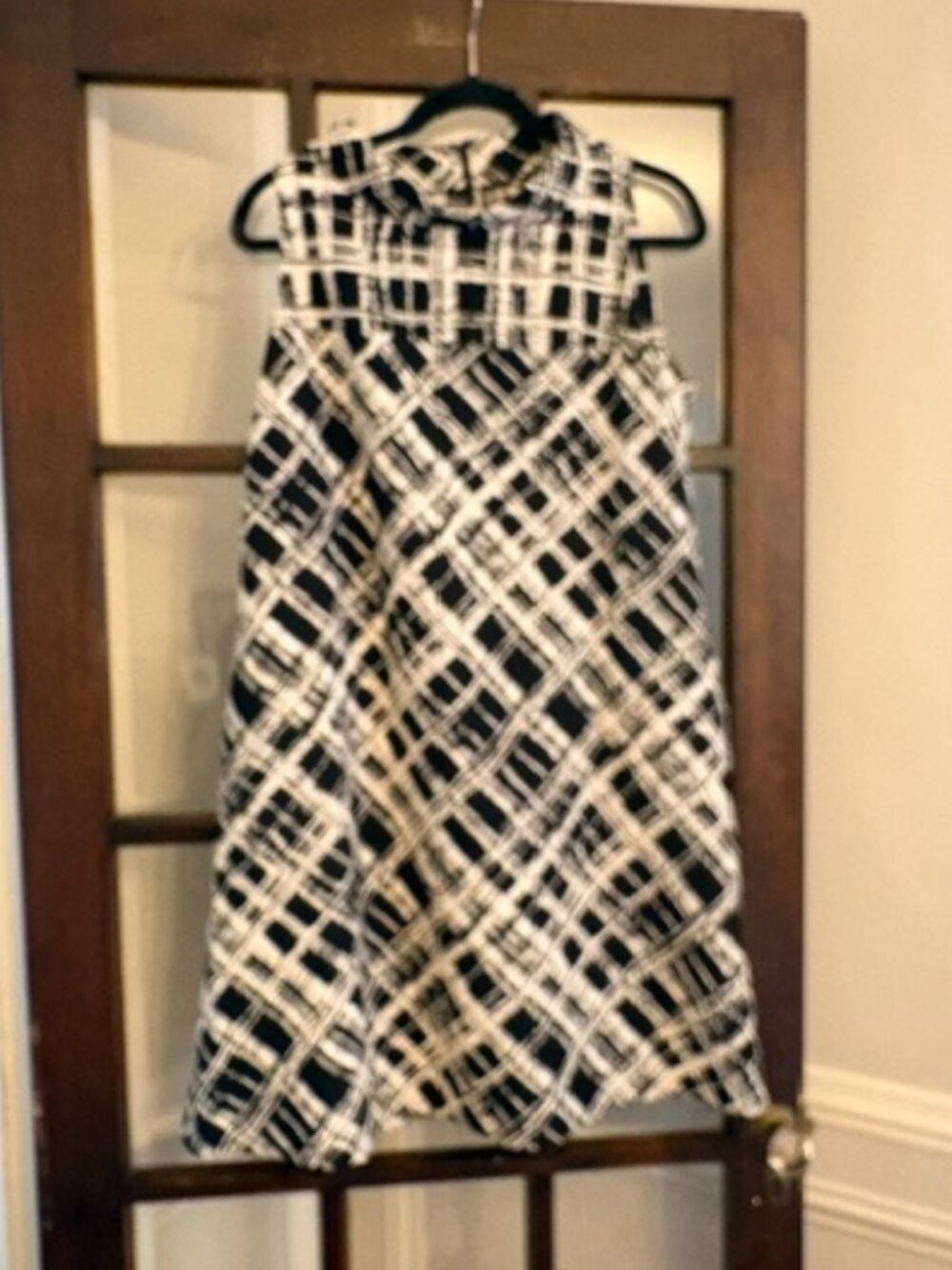Sara Campbell Black and White Abstract Print Dress, Size Medium